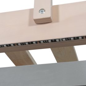 Full Size Castle Style Bunk Bed with 2 Drawers, Shelf and LED Light