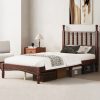 Twin Size Wood Platform Bed with Gourd Shaped Headboard