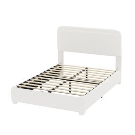 Boucle Full Bed Frame with Adjustable Height Headboard 31 Boucle Full Bed Frame with Adjustable Height Headboard