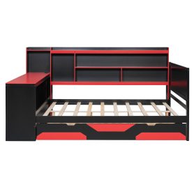 Full Size Gaming Daybed with Integrated Desk and Lights 33 Full Size Gaming Daybed with Integrated Desk and Lights