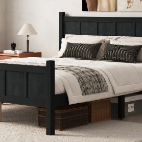 Queen Size Flat Panel Bed with Headboard & Footboard