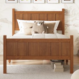 Twin Size Flat Panel Bed with Headboard & Footboard
