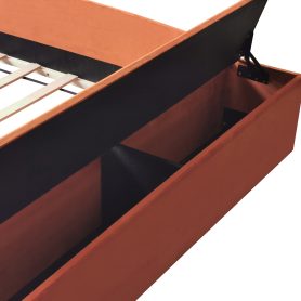 Queen Size Velvet Upholstered Daybed with Stairs & Gas Lift Storage Ottoman, Contrast Color, Padded Guardrails