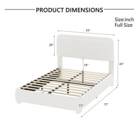Boucle Full Bed Frame with Adjustable Height Headboard 38 Boucle Full Bed Frame with Adjustable Height Headboard
