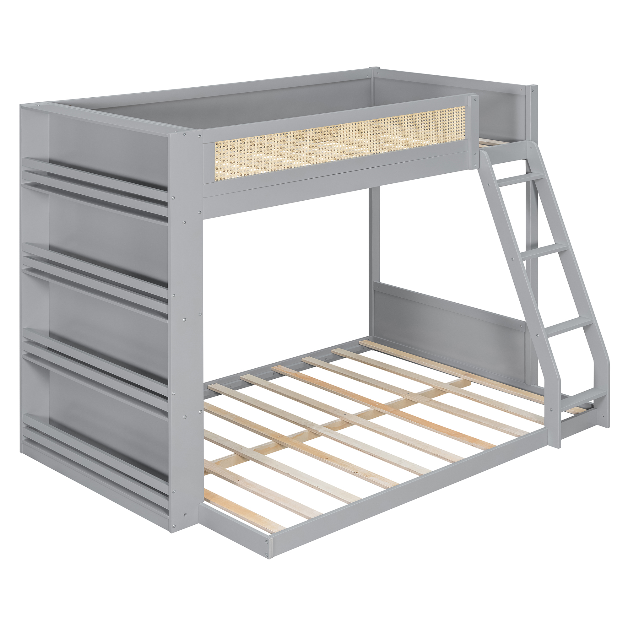 Twin over Full Bunk Bed with Shelf and LED 7 Twin over Full Bunk Bed with Shelf and LED