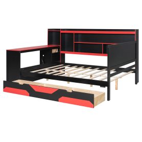 Full Size Gaming Daybed with Integrated Desk and Lights 39 Full Size Gaming Daybed with Integrated Desk and Lights