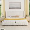 King Functional Vertical Striped Bed with Gas Lift Storage
