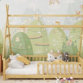 Full Low Floor House Bed With Fence And Roof 44 Full Low Floor House Bed With Fence And Roof