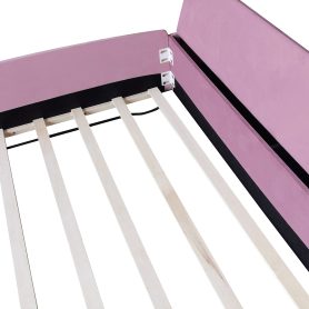 King Size Velvet Upholstered Daybed with Stairs & Gas Lift Storage Ottoman, Contrast Color, Padded Guardrails