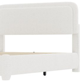 Boucle Queen Bed Frame with Adjustable Height Headboard 38 Boucle Queen Bed Frame with Adjustable Height Headboard