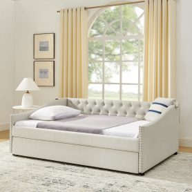 Full Size Daybed with USB Charging & Pull-out Extendable Bed