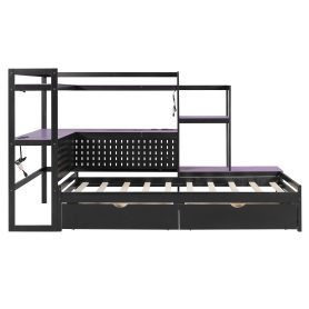 Twin Size Gaming Daybed with Integrated Desk and LED Light 48 Twin Size Gaming Daybed with Integrated Desk and LED Light