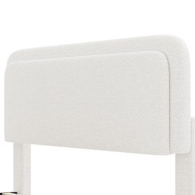 Boucle Queen Bed Frame with Adjustable Height Headboard 37 Boucle Queen Bed Frame with Adjustable Height Headboard