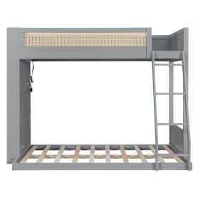 Twin over Full Bunk Bed with Shelf and LED 20 Twin over Full Bunk Bed with Shelf and LED