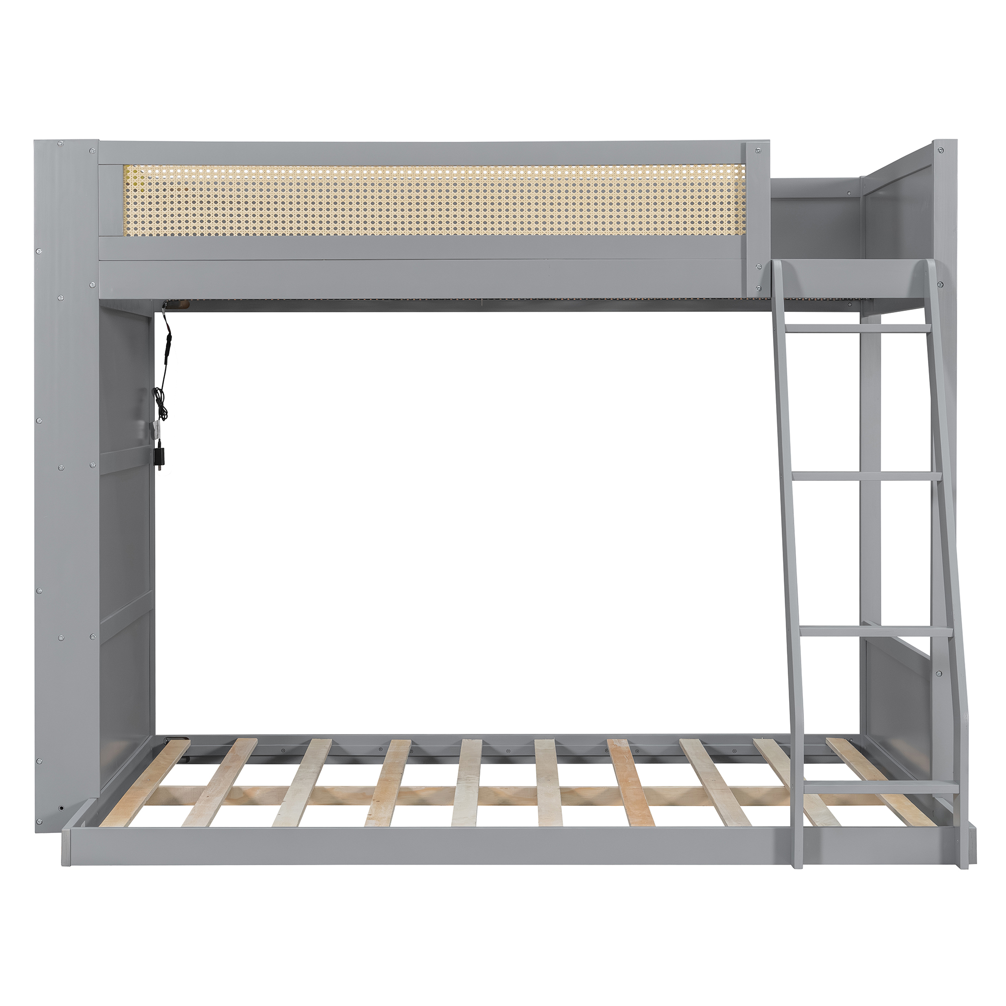 Twin over Full Bunk Bed with Shelf and LED 5 Twin over Full Bunk Bed with Shelf and LED