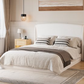 Upholstered Queen Bed Frame with Wingback Headboard 45 Upholstered Queen Bed Frame with Wingback Headboard
