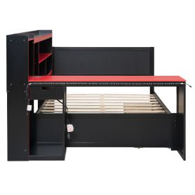 Full Size Gaming Daybed with Integrated Desk and Lights 48 Full Size Gaming Daybed with Integrated Desk and Lights