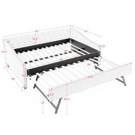 Full Size Daybed with USB Charging & Pull-out Extendable Bed