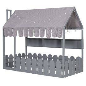 Twin Size Montessori House Bed for Kids