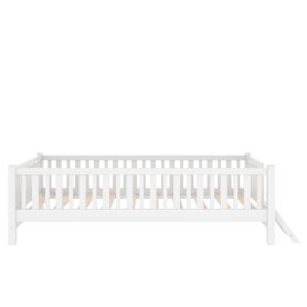 Wood Twin Size Platform Bed with Guardrail