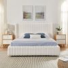 Queen Functional Vertical Striped Bed with Gas Lift Storage 2 Queen Functional Vertical Striped Bed with Gas Lift Storage