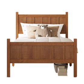 Twin Size Flat Panel Bed with Headboard & Footboard