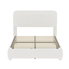 Boucle Full Bed Frame with Adjustable Height Headboard 33 Boucle Full Bed Frame with Adjustable Height Headboard