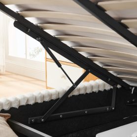 Queen Functional Vertical Striped Bed with Gas Lift Storage