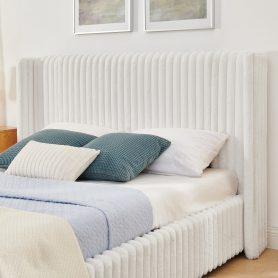 Queen Functional Vertical Striped Bed with Gas Lift Storage