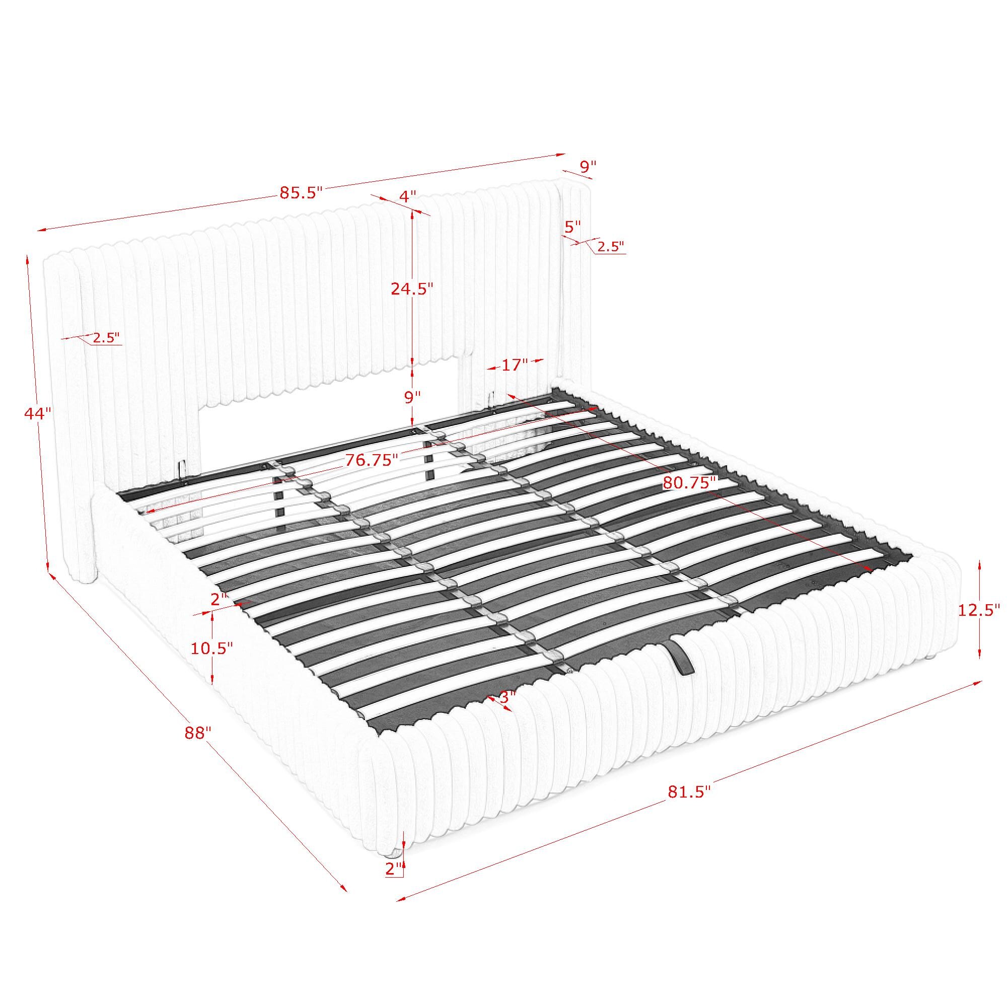 King Functional Vertical Striped Bed with Gas Lift Storage 16 King Functional Vertical Striped Bed with Gas Lift Storage