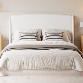 Upholstered Queen Bed Frame with Wingback Headboard 41 Upholstered Queen Bed Frame with Wingback Headboard