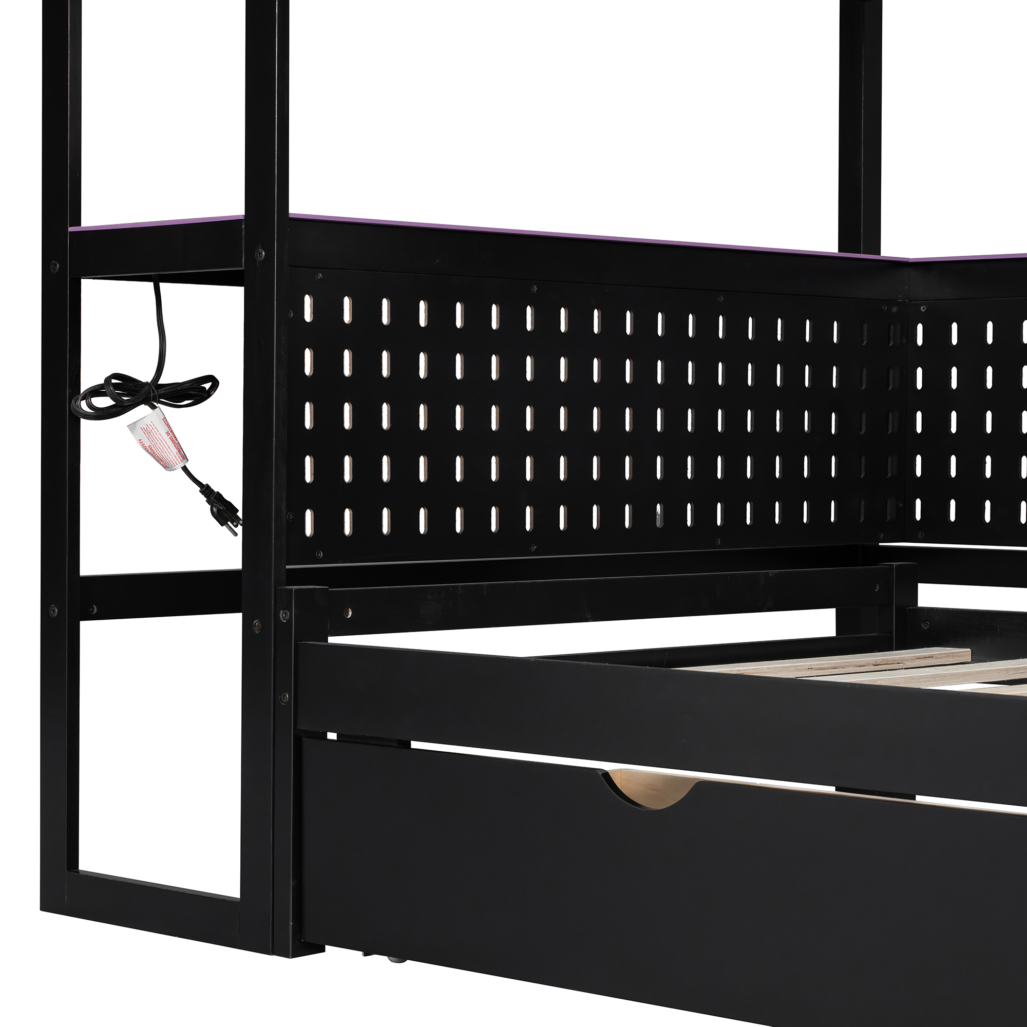 Twin Size Gaming Daybed with Integrated Desk and LED Light 39 Twin Size Gaming Daybed with Integrated Desk and LED Light