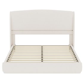 Upholstered Queen Bed Frame with Wingback Headboard 34 Upholstered Queen Bed Frame with Wingback Headboard