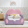 Twin Size Cute Cloud Shape PU Leather Kids Bed with Guardrails