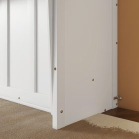 Queen Size Wood Vertical Murphy Bed with Desk, Gas Struts