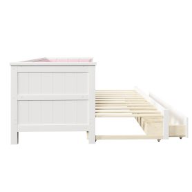 Twin XL to King Size Daybed with Two Storage Drawers and Upholstered Backrest