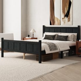 Queen Size Flat Panel Bed with Headboard & Footboard