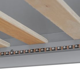 Twin over Full Bunk Bed with Shelf and LED 28 Twin over Full Bunk Bed with Shelf and LED