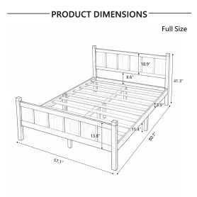 Full Size Flat Panel Bed with Headboard & Footboard
