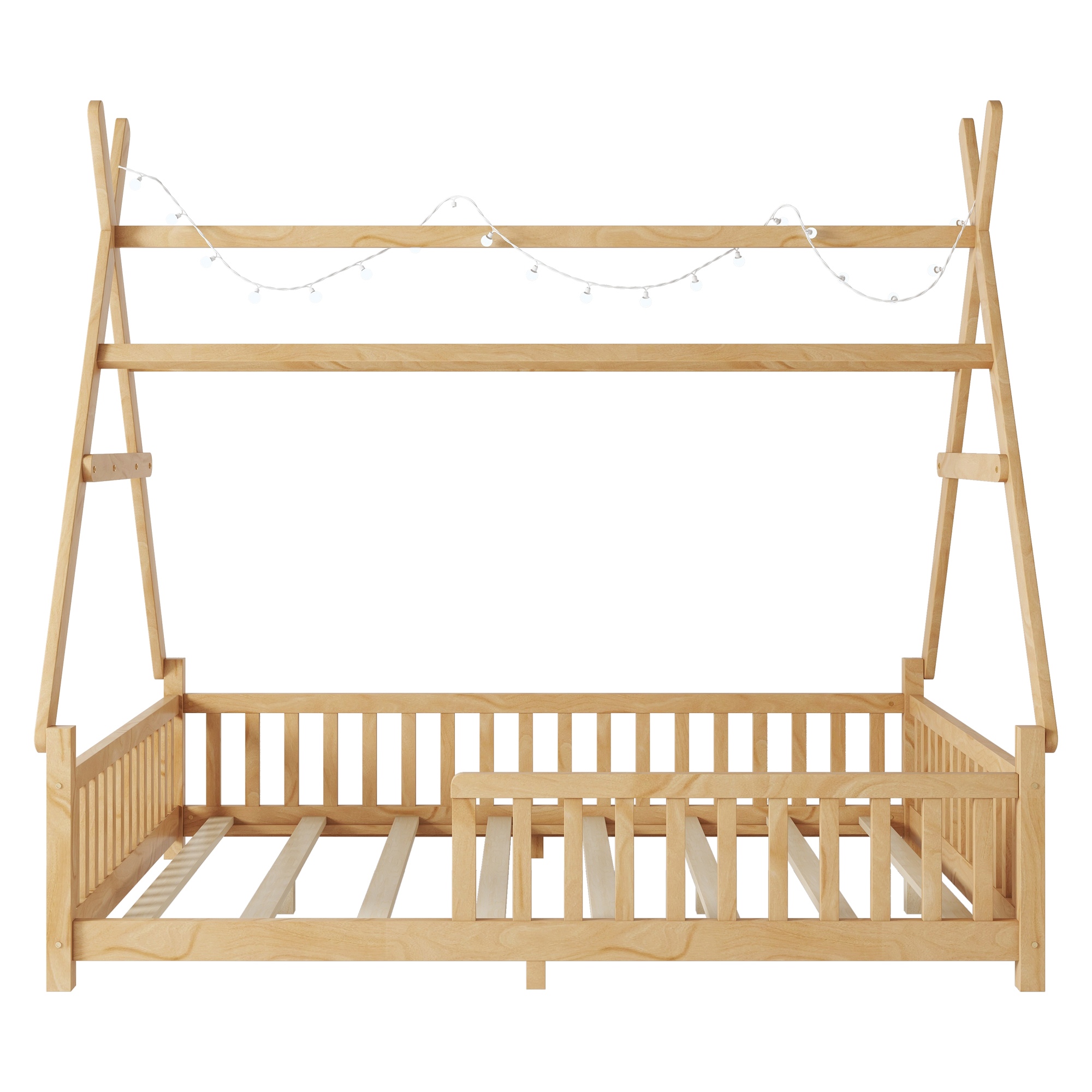 Full Low Floor House Bed With Fence And Roof 19 Full Low Floor House Bed With Fence And Roof