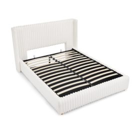 Queen Functional Vertical Striped Bed with Gas Lift Storage