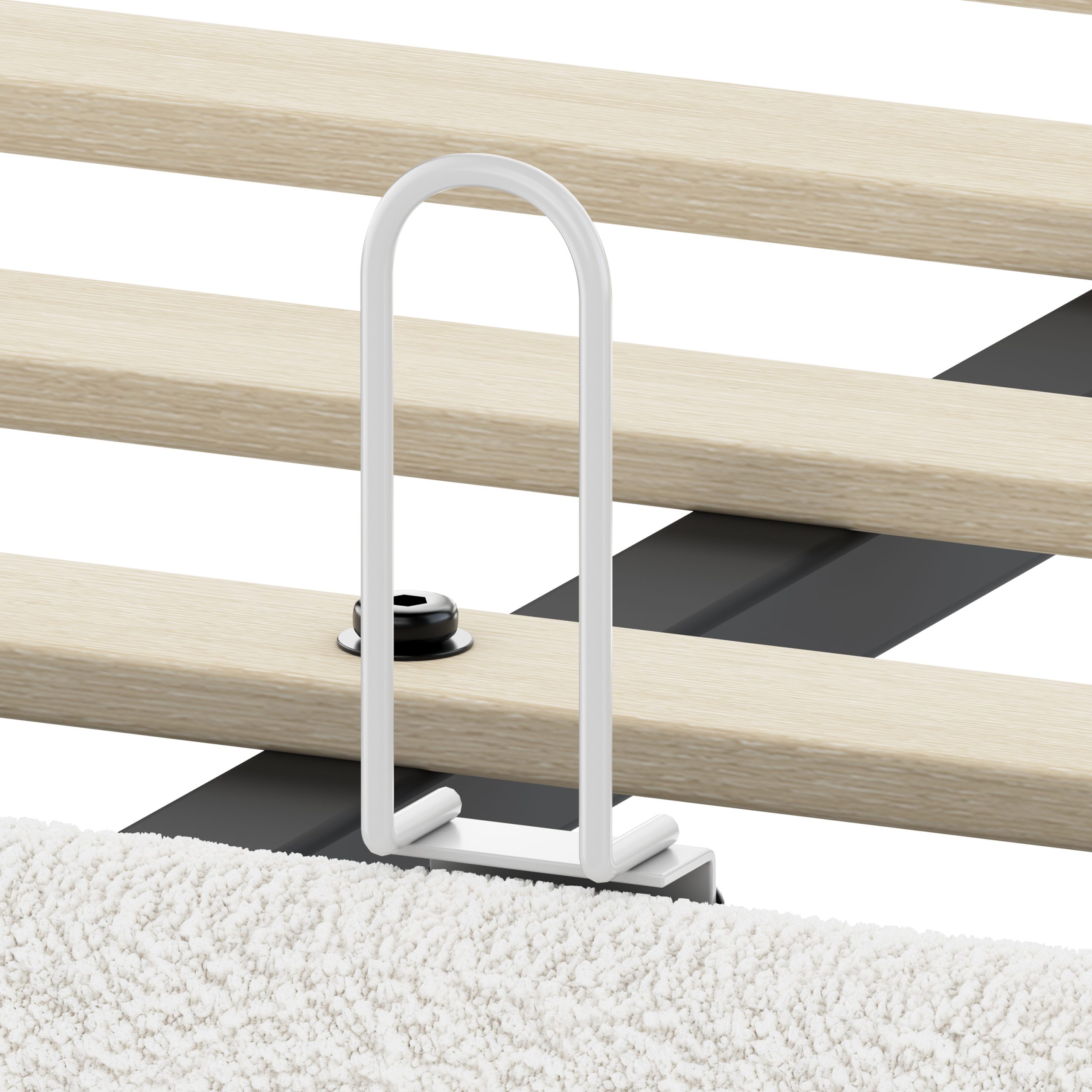 Boucle Queen Bed Frame with Adjustable Height Headboard 18 Boucle Queen Bed Frame with Adjustable Height Headboard