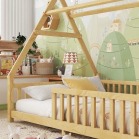 Full Low Floor House Bed With Fence And Roof 28 Full Low Floor House Bed With Fence And Roof