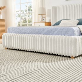 Queen Functional Vertical Striped Bed with Gas Lift Storage