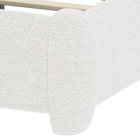 Boucle Full Bed Frame with Adjustable Height Headboard 35 Boucle Full Bed Frame with Adjustable Height Headboard