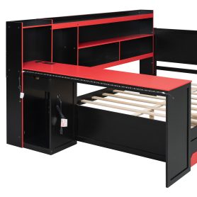 Full Size Gaming Daybed with Integrated Desk and Lights 43 Full Size Gaming Daybed with Integrated Desk and Lights