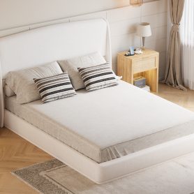 Upholstered Queen Bed Frame with Wingback Headboard 44 Upholstered Queen Bed Frame with Wingback Headboard