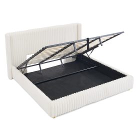 King Functional Vertical Striped Bed with Gas Lift Storage 28 King Functional Vertical Striped Bed with Gas Lift Storage