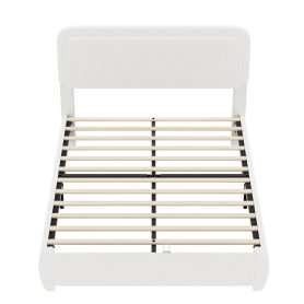 Boucle Queen Bed Frame with Adjustable Height Headboard 36 Boucle Queen Bed Frame with Adjustable Height Headboard