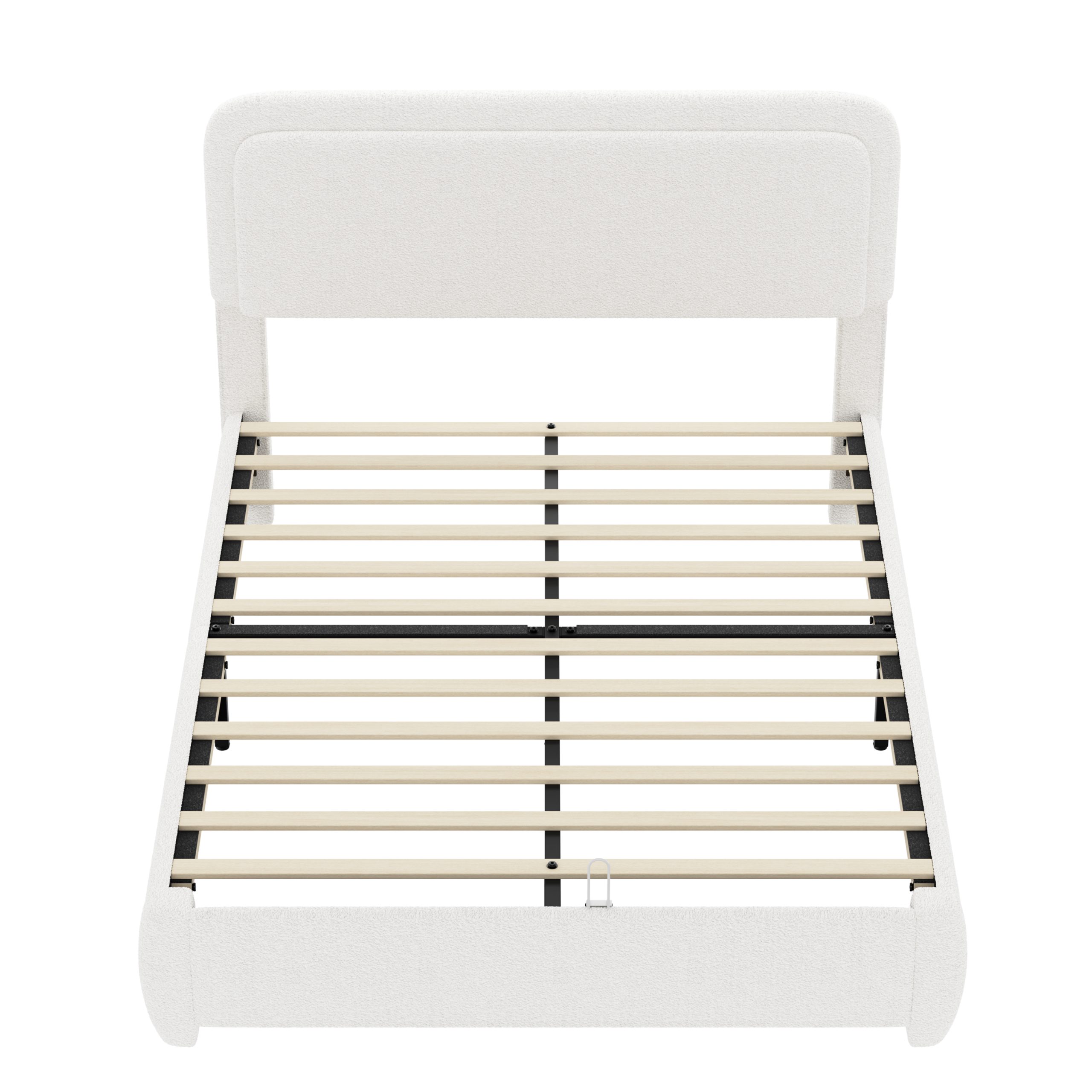 Boucle Queen Bed Frame with Adjustable Height Headboard 13 Boucle Queen Bed Frame with Adjustable Height Headboard